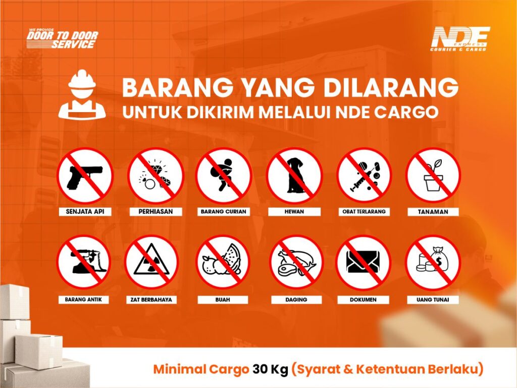 nde cargo barang yang dilarang kirim disini